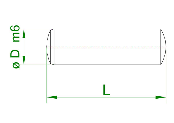 Zylinderstifte m6 geh. geschliffen Ø 1,5 + Ø 2,5 L= 6 bis 28 DIN 6325 Normalien ND